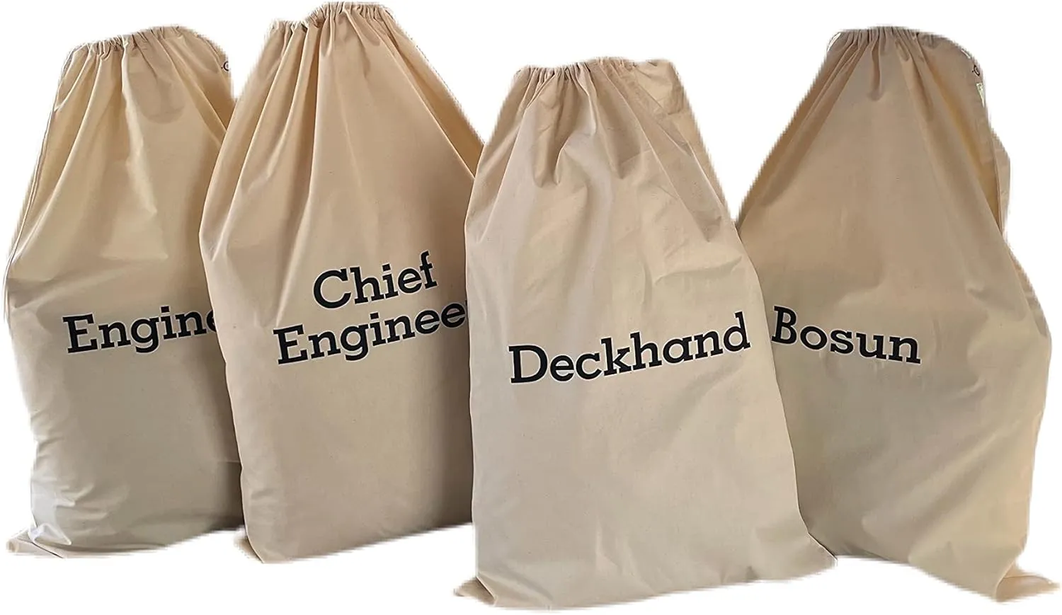 SB - CHIEF ENGINEER - YACHT CREW COTTON LAUNDRY BAGS, YACHT POSITIONS SILK-SCREENED   YACHT POSITION LABELLED MESH LAUNDRY BAG , BIODEGRADABLE