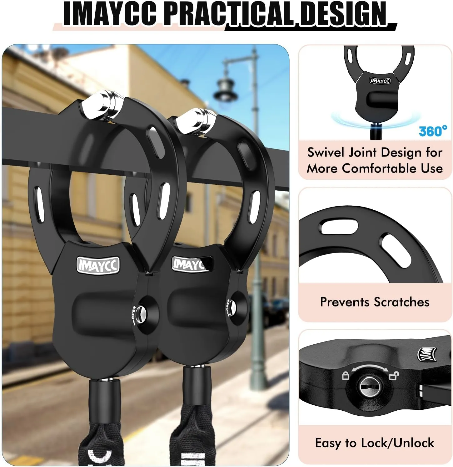 Scooter Locks Anti Theft,Bike Chain Lock with Key,Electric Scooter Lock Anti Theft for Segway,Ninebot and Bicycle Lock Cable Accessories