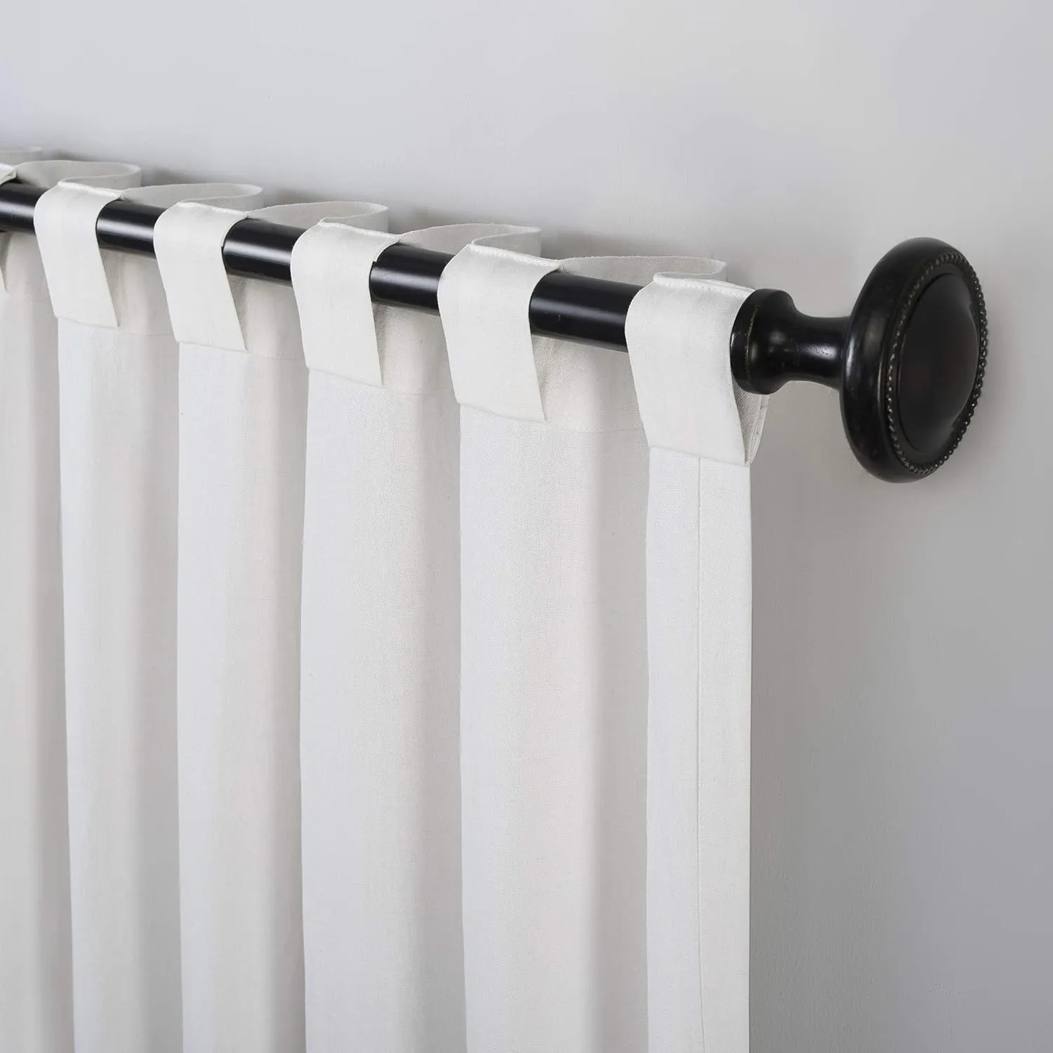 Scott Living Renato Linen Blend Semi-Sheer Back Tab Curtain Panel, 50" x 84", White