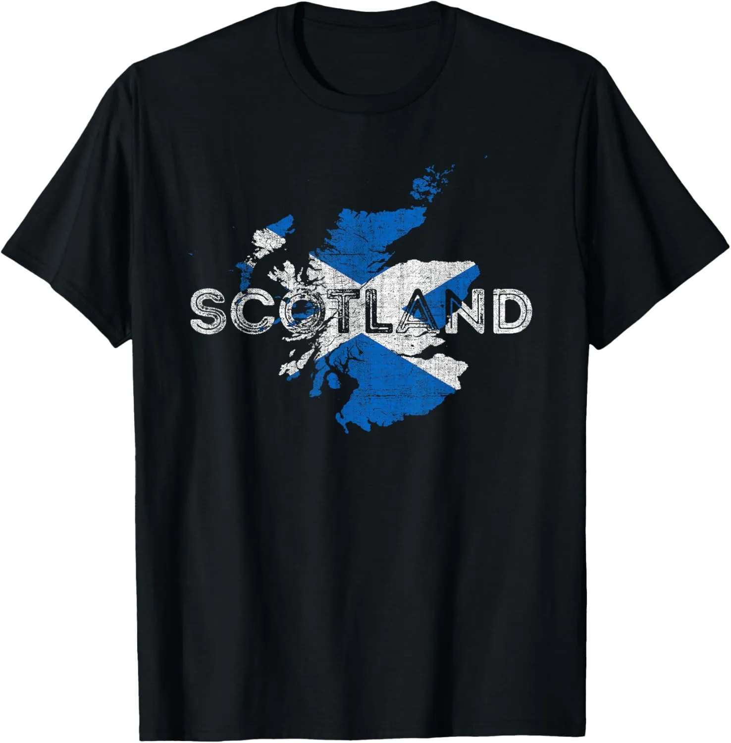 Scottish Map and Flag Souvenir - Distressed Scotland T-Shirt