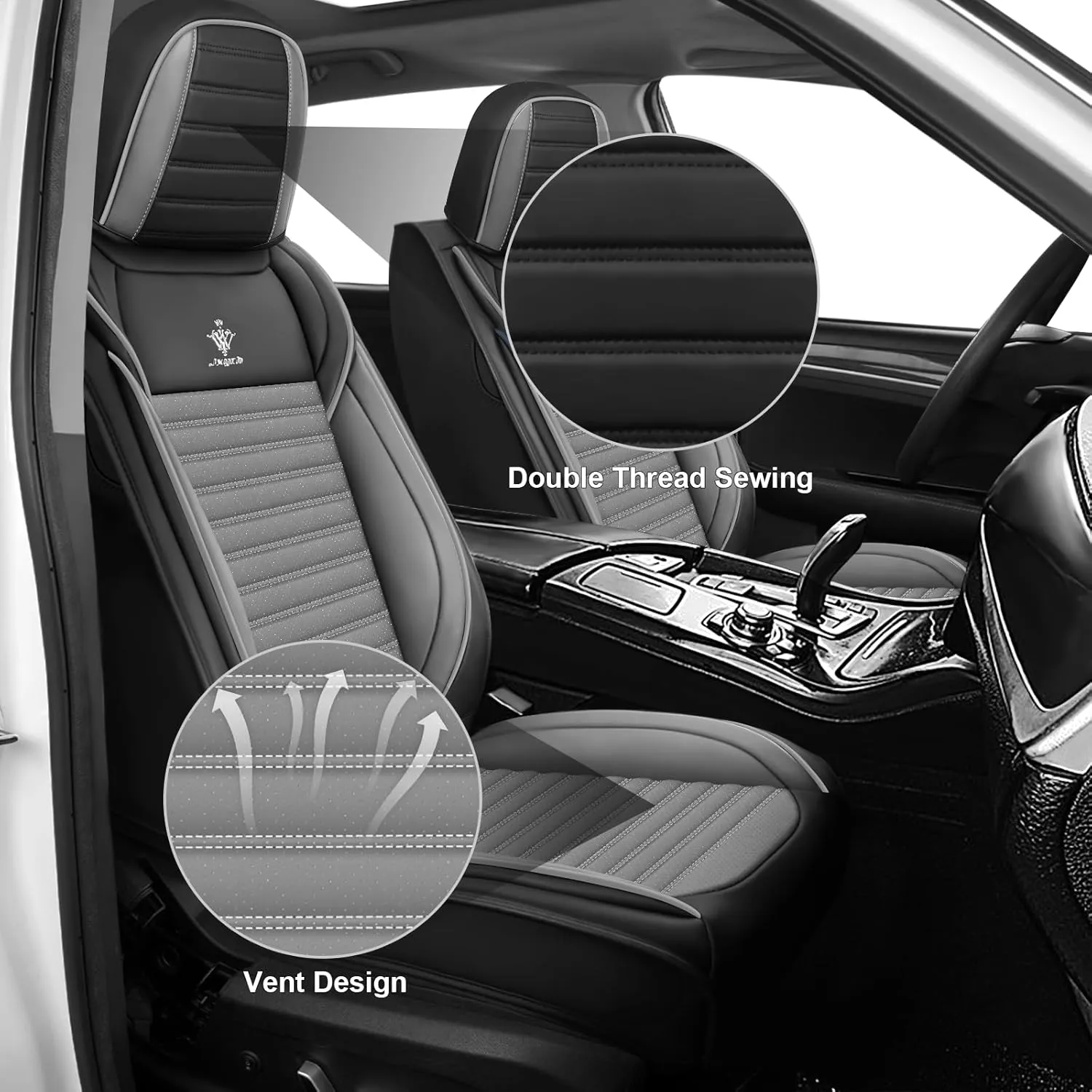 Seat Covers 5 Seats Custom Fit for Lexus GS 350 2006-2024, Standard Waterproof Car Seat Cover, Breathable and Comfortable Leather Cushion Cover, Auto Interior Accessories (Black Gray)