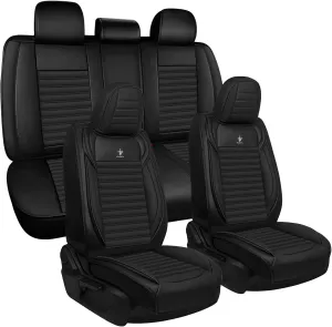 Seat Covers 5 Seats Custom Fit for Lexus GS 350 2006-2024, Standard Waterproof Car Seat Cover, Breathable and Comfortable Leather Cushion Cover, Auto Interior Accessories (Black)