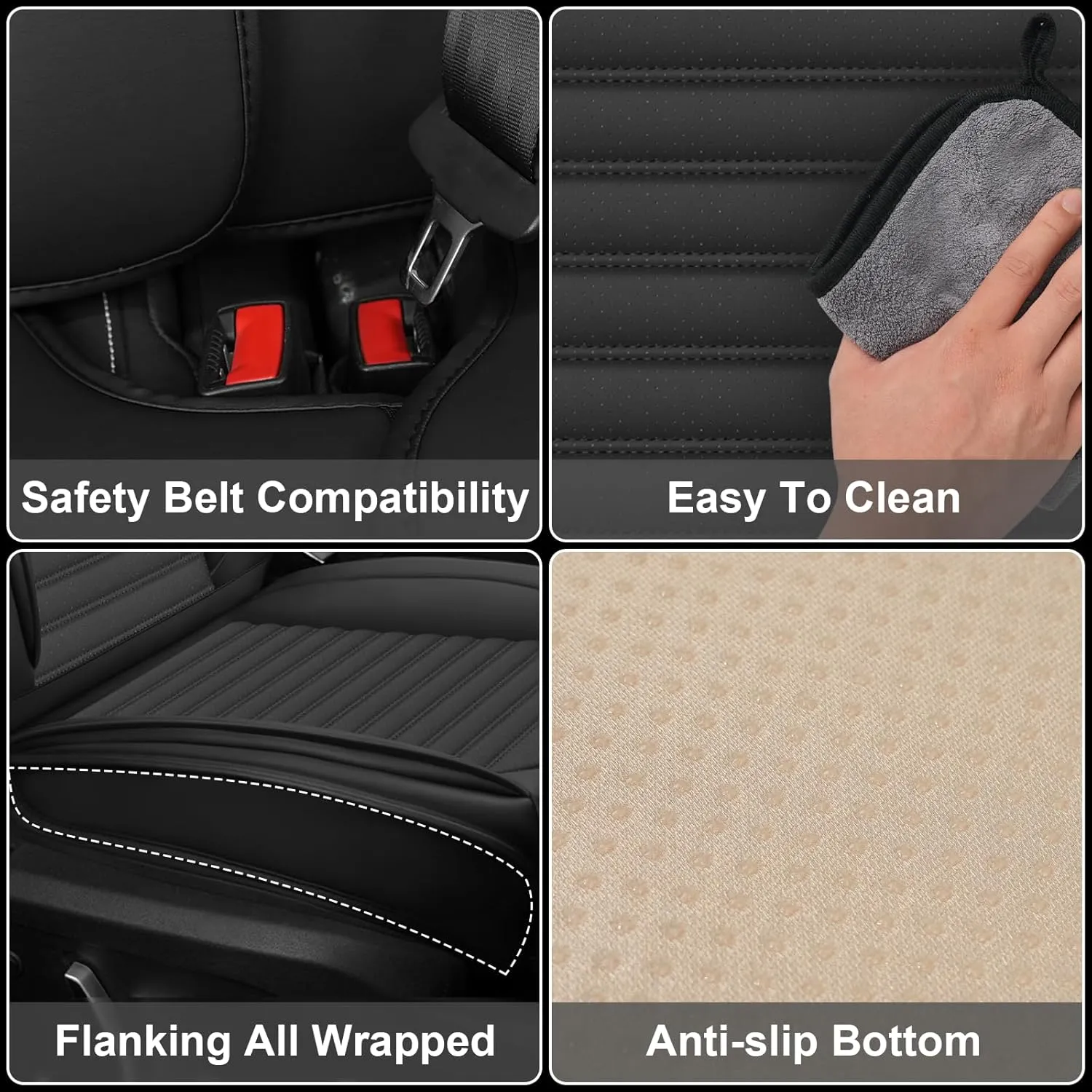 Seat Covers 5 Seats Custom Fit for Lexus GS 350 2006-2024, Standard Waterproof Car Seat Cover, Breathable and Comfortable Leather Cushion Cover, Auto Interior Accessories (Black)