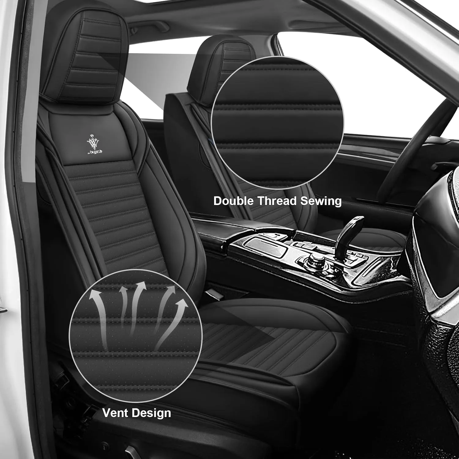 Seat Covers 5 Seats Custom Fit for Lexus GS 350 2006-2024, Standard Waterproof Car Seat Cover, Breathable and Comfortable Leather Cushion Cover, Auto Interior Accessories (Black)