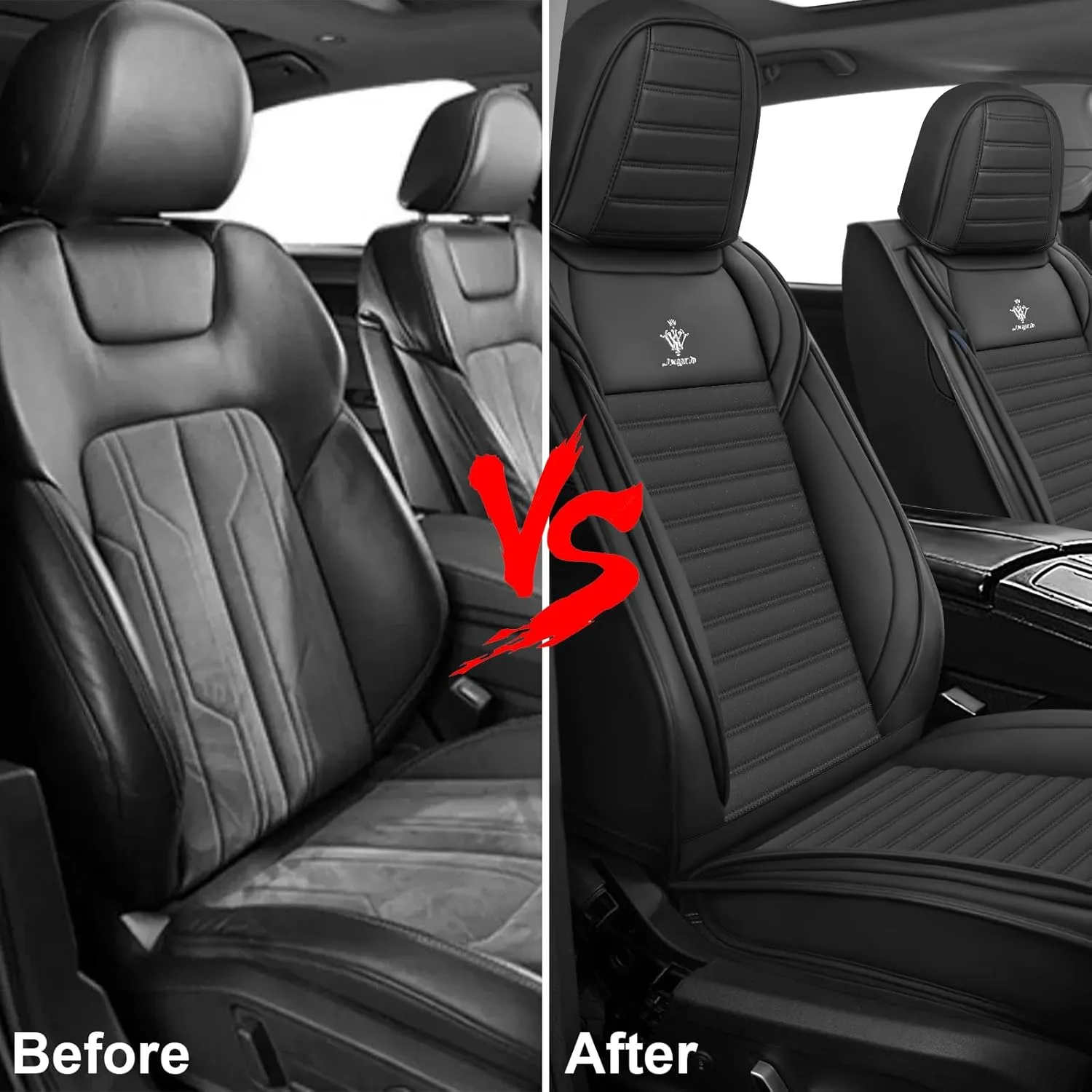 Seat Covers 5 Seats Custom Fit for Lexus GS 350 2006-2024, Standard Waterproof Car Seat Cover, Breathable and Comfortable Leather Cushion Cover, Auto Interior Accessories (Black)