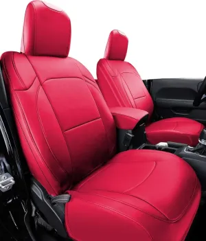 Seat Covers Custom Fit for Jeep Wrangler 4 Door Sahara Rubicon Willys Willys Sport Sport S Freedom Trims 2018-2024 Faux Leather Seat Covers with Armrest Cover