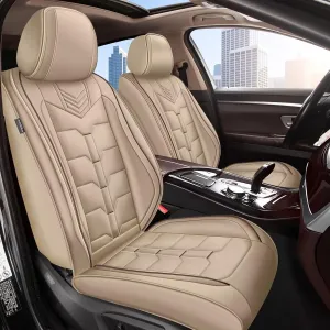 Seat Covers Fit for Lexus ES 350/300h 2007-2025 Full Set Car Seat Cover Faux Leather Seat Cushion Waterproof Auto Protectors(Beige)-2 Rows 5 Seats