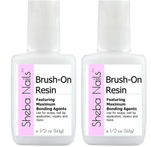 SHEBA NAILS Brush On Nail Resin 1/2oz - Pack of 2