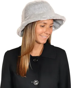 Sherpa Faux Fur Reversible Bucket Hat for Women - Furry Bucket Hat - Sherpa Bucket Hat for Winter