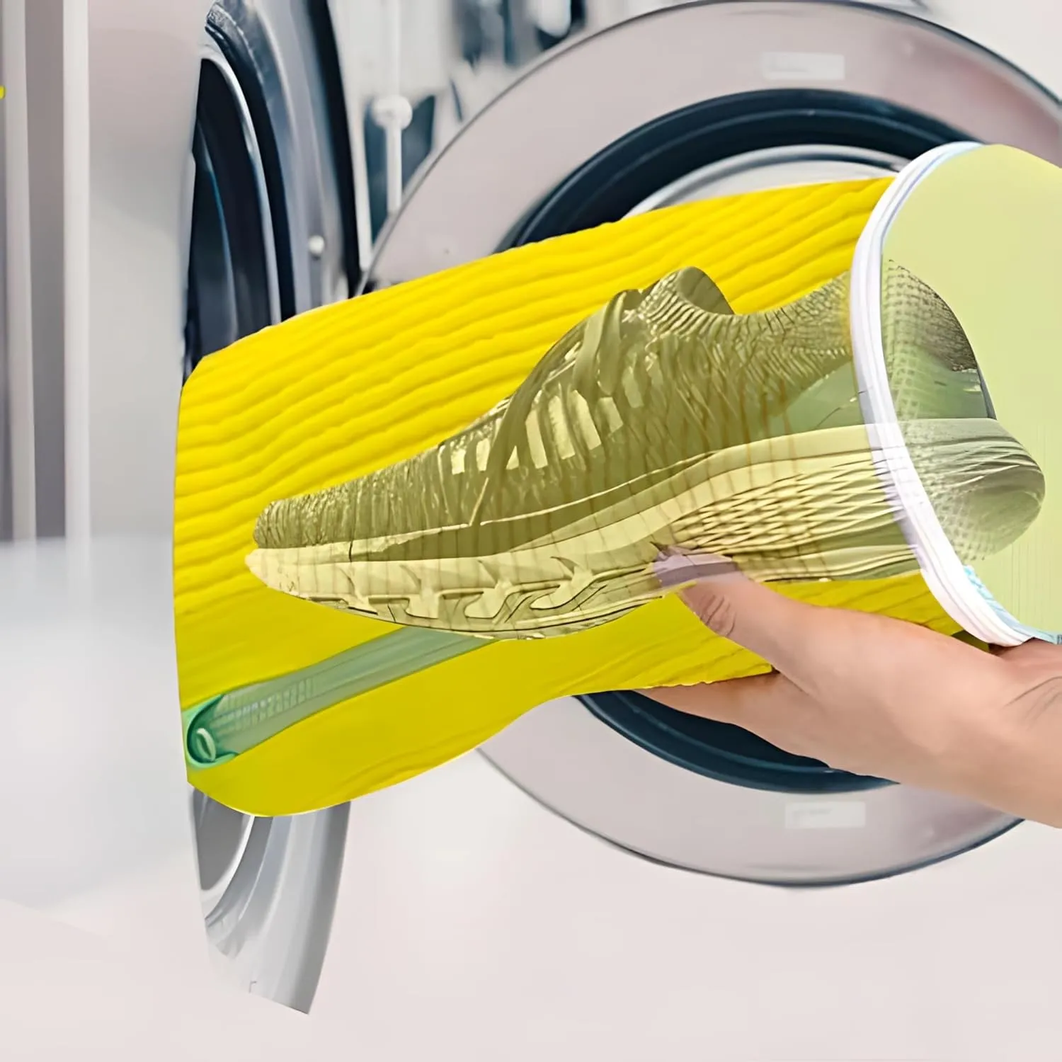 Shoe Washing Machine Bag Sole suds Magic Bag Laundry Shoes Bag (1pc Yellow)