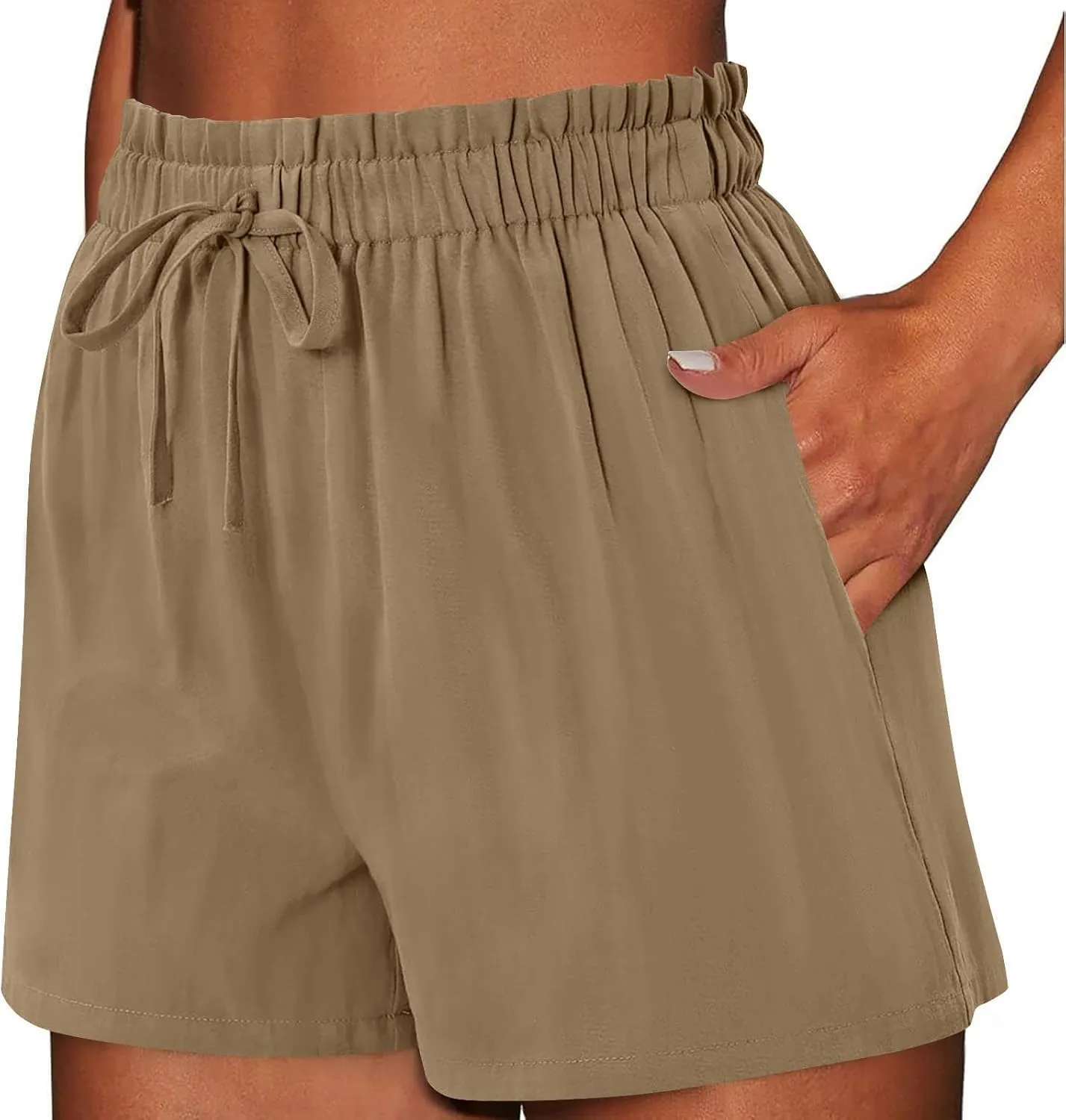 Shorts for Women Cotton Linen Casual Comfy Running Athletic Shorts High Waisted Drawstring Beach Vacation Clothes