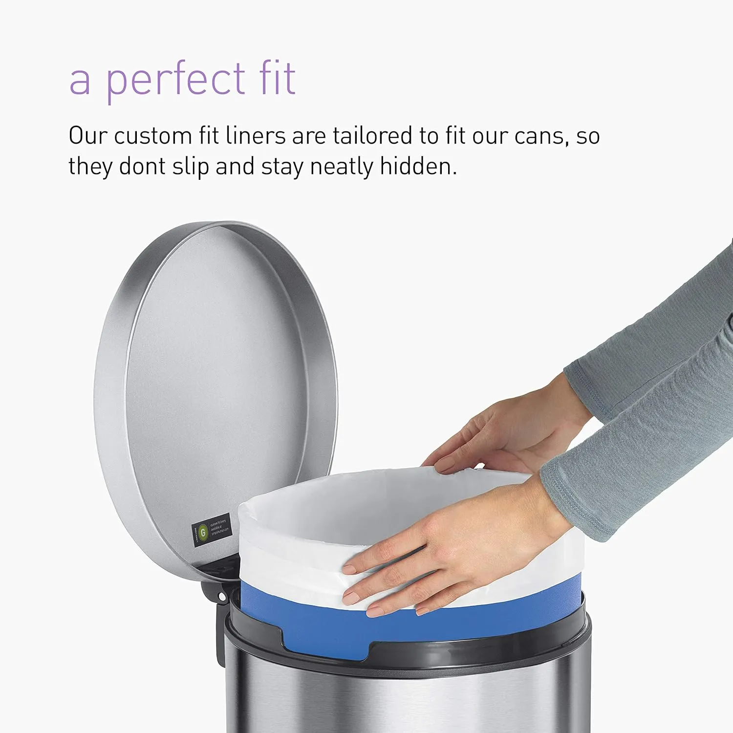 simplehuman 55 Liter Rectangular Step Trash Can with Custom Fit Liners