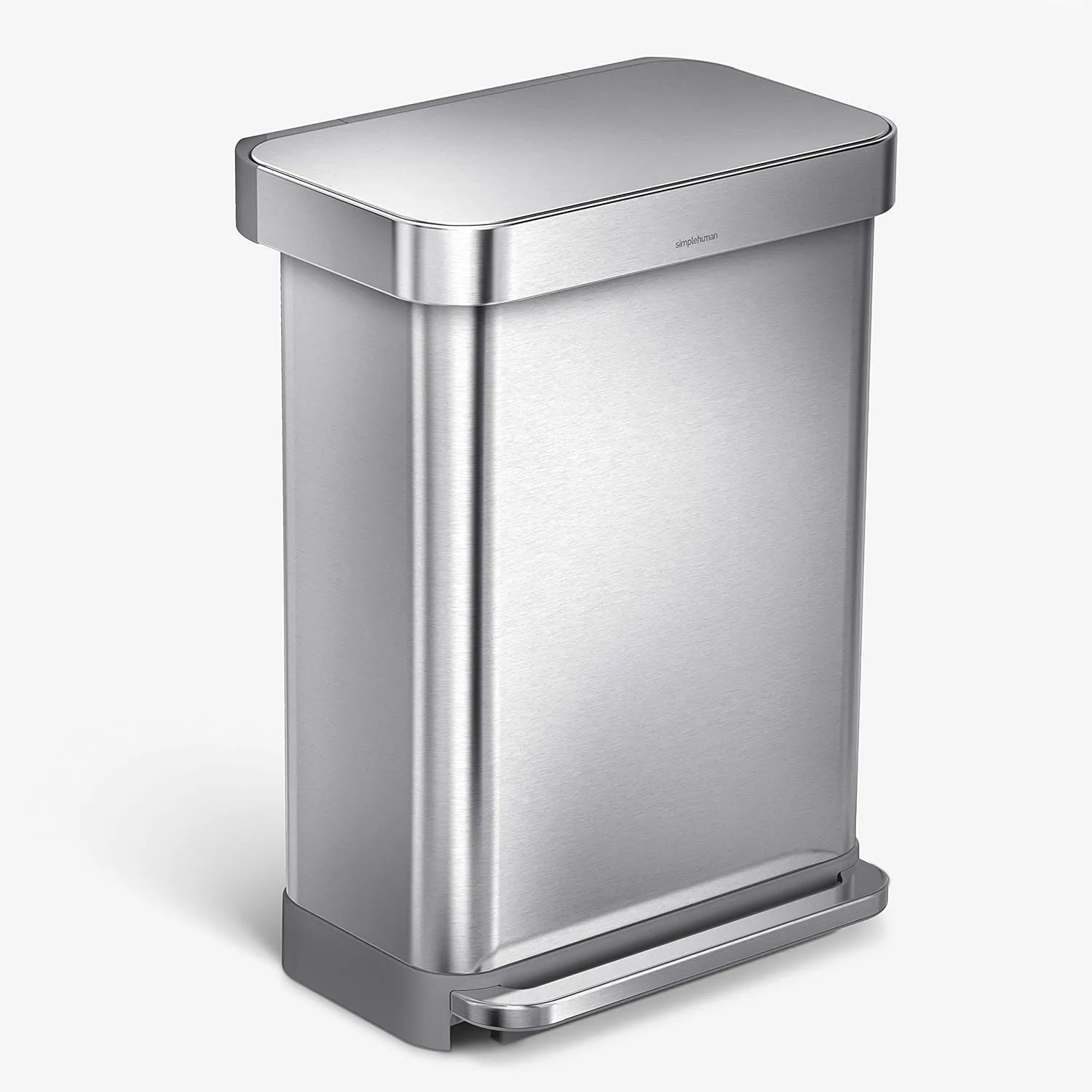 simplehuman 55 Liter Rectangular Step Trash Can with Custom Fit Liners