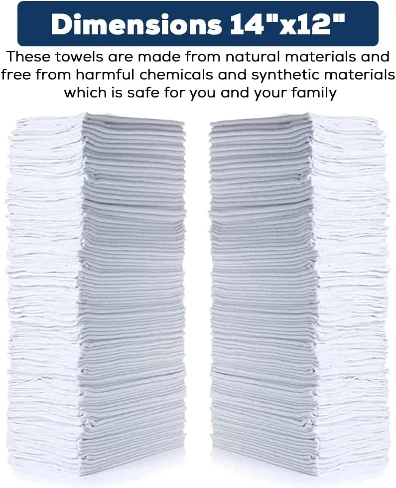 Simpli-Magic 79100 Shop Towels, 14"x12", Basic White, 50 Count