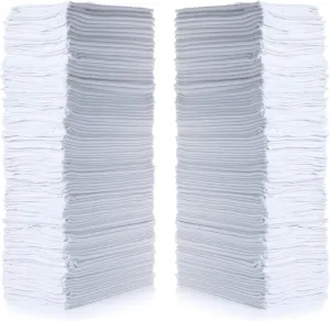 SIMPLI-MAGIC 79142 Shop Towels 14"x12", 150 Piece, White (Pack of 4, 600 Count Total)