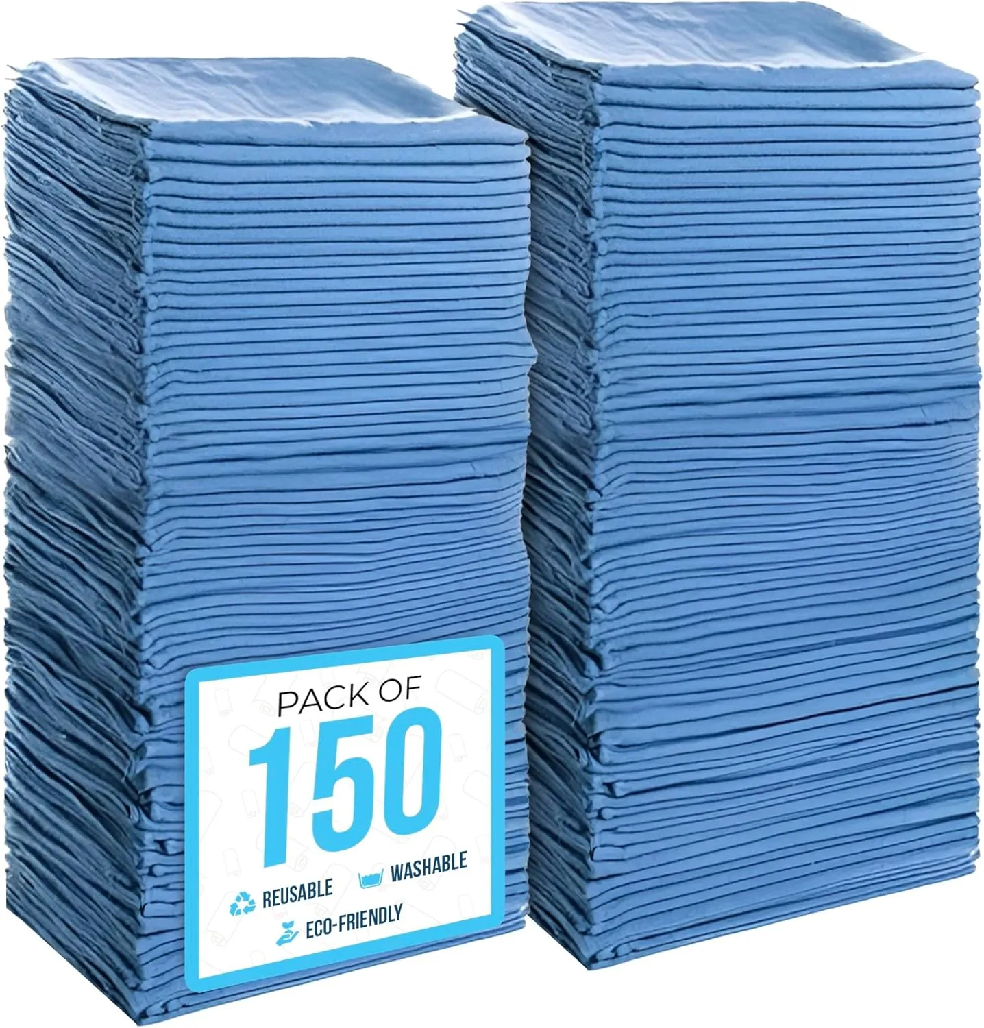 Simpli-Magic 79186 Shop Towels 14"x12", Pack of 150, Blue