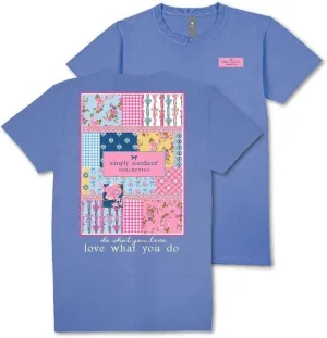 Simply Southern Patch Logo - Do What You Love, Love What You Do - Roses - Bows - Floral - Youth T-Shirt