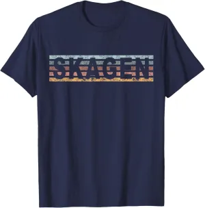 Skagen Denmark Athletic Distressed Map Coordinates T-Shirt