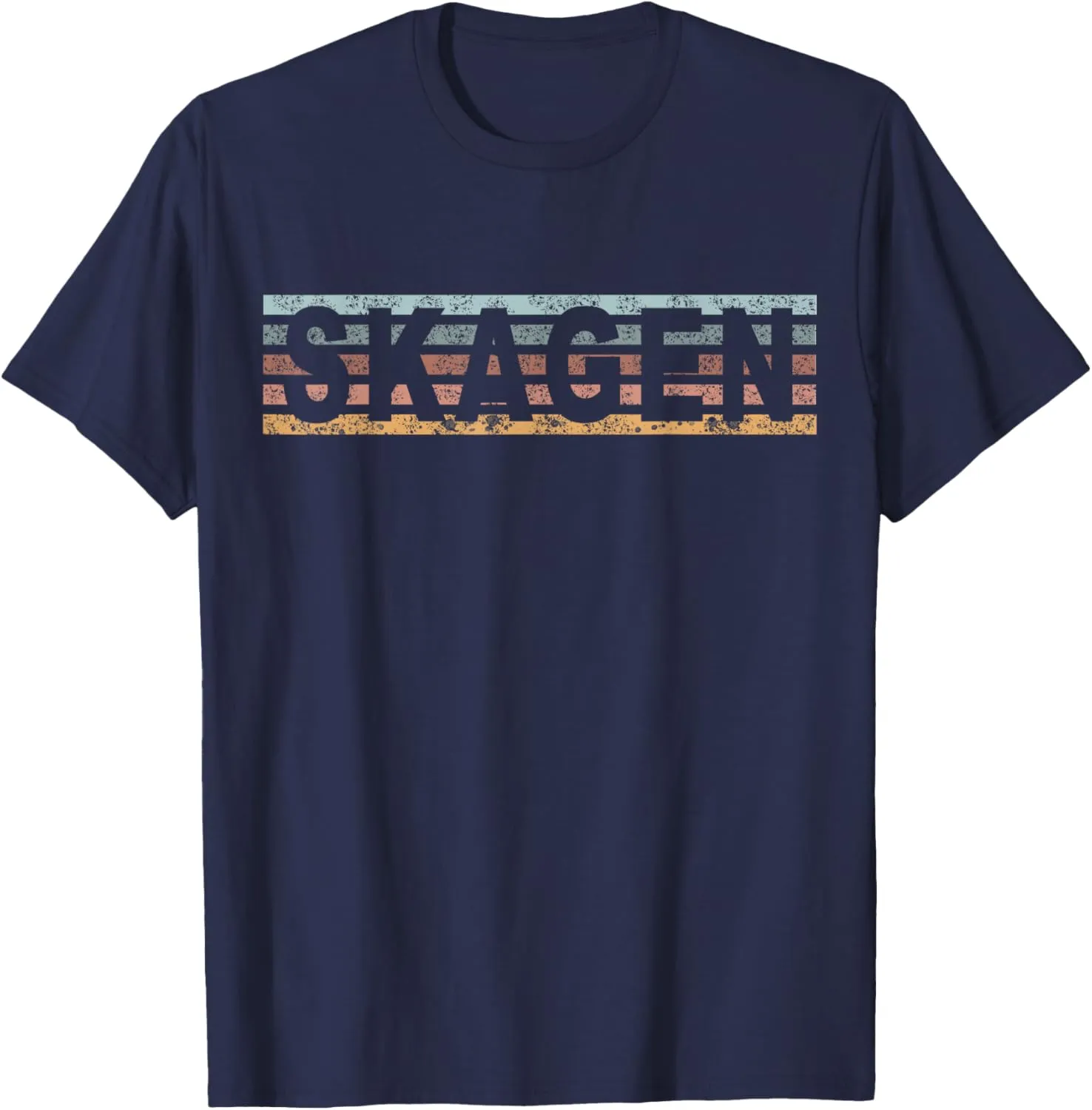 Skagen Denmark Athletic Distressed Map Coordinates T-Shirt