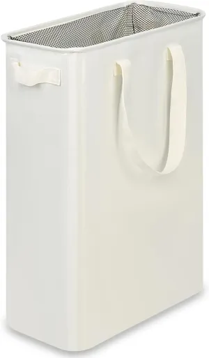 Slim Laundry Basket, Narrow Laundry Hamper with Handles, Collapsible Dirty Clothes Hamper, Tall Laundry Bin for Laundry Room, Dorm and Bedroom, 12.7 Gallons(48L) Beige