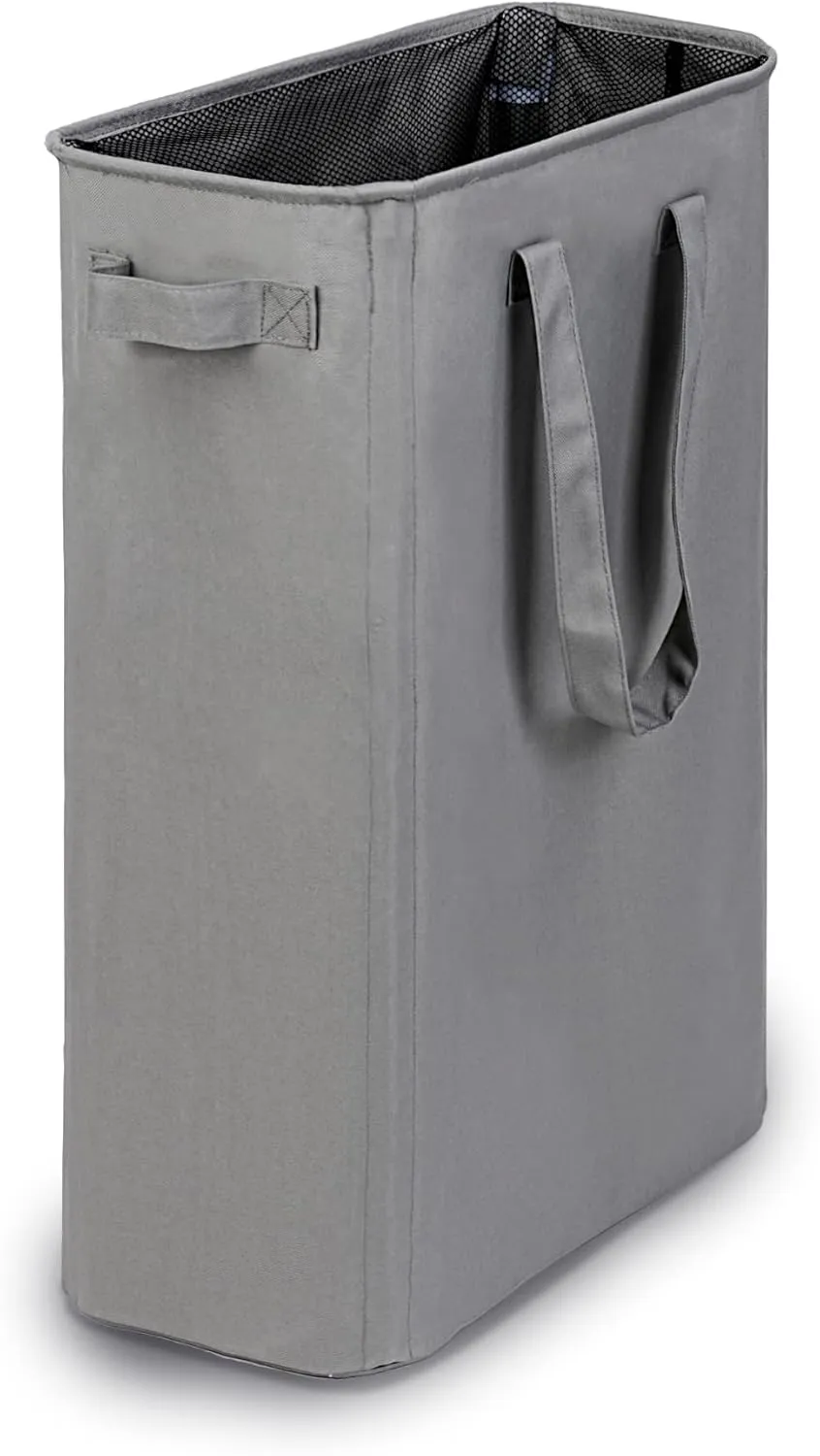 Slim Laundry Basket, Narrow Laundry Hamper with Handles, Collapsible Dirty Clothes Hamper, Tall Laundry Bin for Laundry Room, Dorm and Bedroom, 12.7 Gallons(48L) Grey