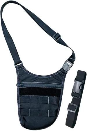 Sling Bag Underarm Satchel Shoulder Bag with Elastic Waistband for Outdoor Travel Hiking Hunting Riding Walking