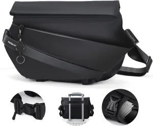Sling Bag – Waterproof Synthetic Leather Crossbody Bag with Quick-Release Magnetic Buckle, Fits 10.9" iPad & 13/14" MacBook