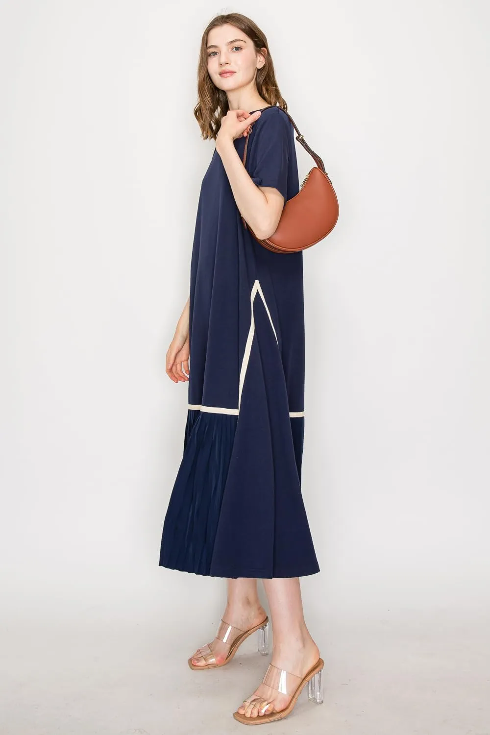 Small Crescent Smooth Faux Leather Underarm Shoulder Bag