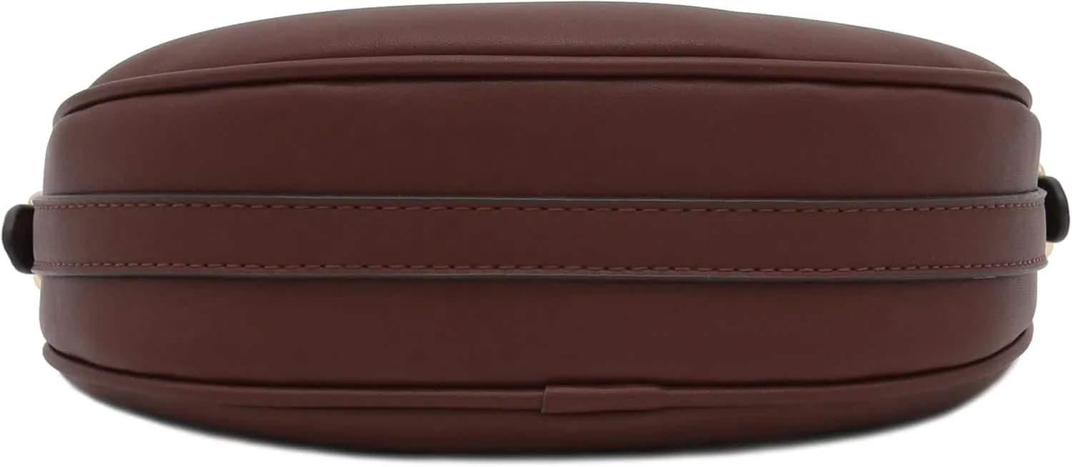 Small Crescent Smooth Faux Leather Underarm Shoulder Bag