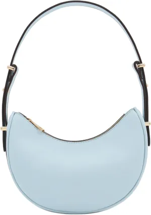Small Crescent Smooth Faux Leather Underarm Shoulder Bag