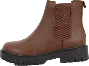 Soda Women's Faux Leather Round Toe Chelsea High Top Platform Ankle Boot