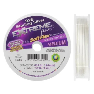 Soft Flex Extreme Sterling Silver Plated Wire .019 In/50 Feet