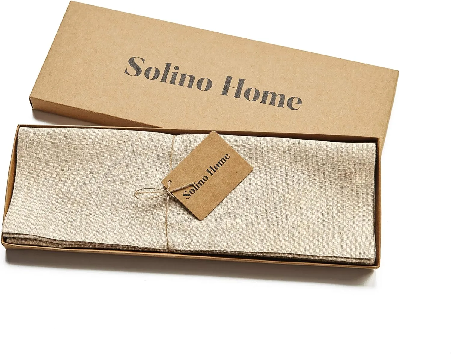 Solino Home Cloth Placemats Set of 4-100% Pure Linen Champagne Beige Placemats 14 x 19 Inch for Spring, Summer - Athena