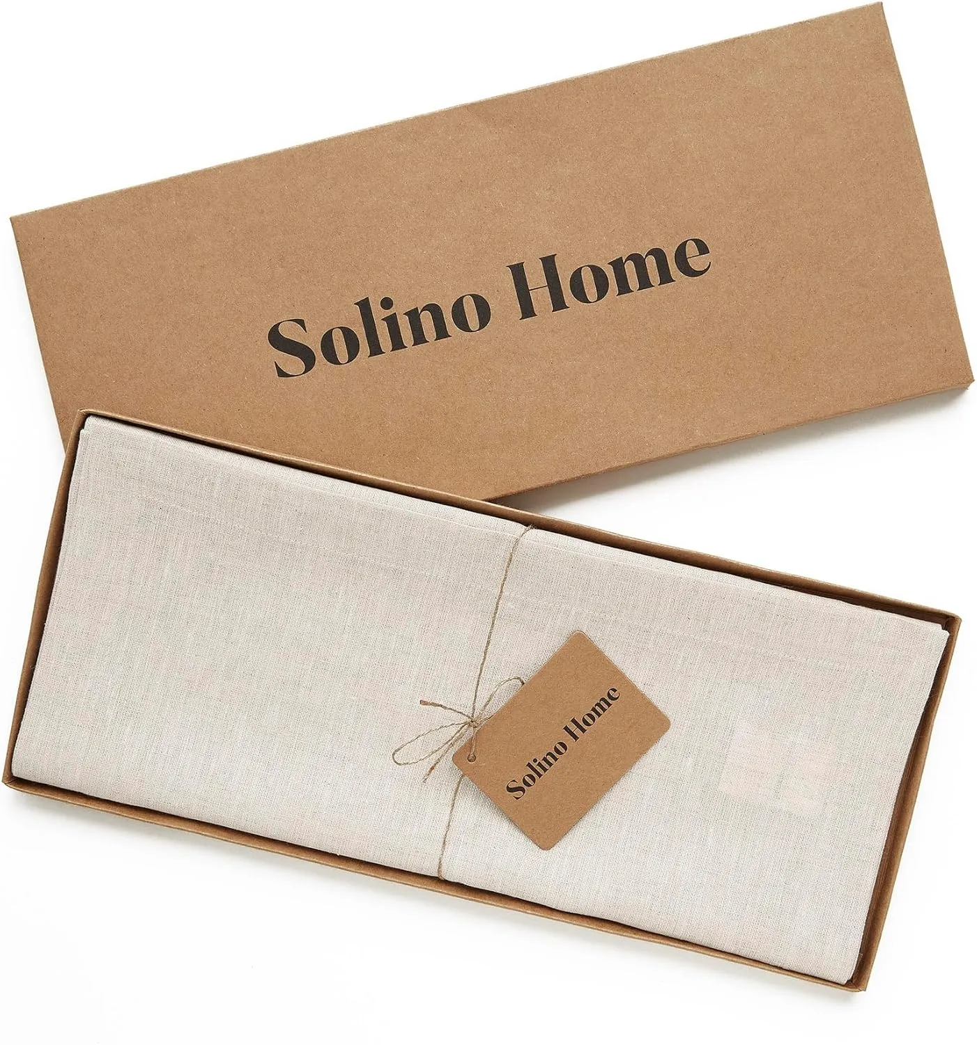 Solino Home Linen Table Runner 36 Inches - 100% Pure Linen Light Natural Table Runner 14 x 36 Inch Ideal for Dresser and Coffee Tables - Spring, Mothers Day, Summer - Athena
