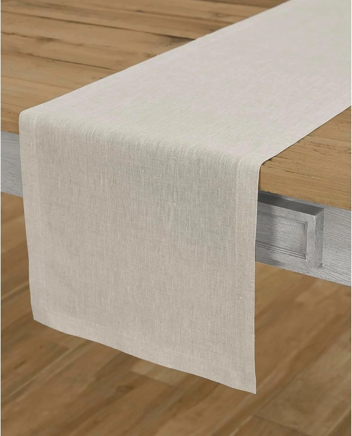 Solino Home Linen Table Runner 36 Inches - 100% Pure Linen Light Natural Table Runner 14 x 36 Inch Ideal for Dresser and Coffee Tables - Spring, Mothers Day, Summer - Athena