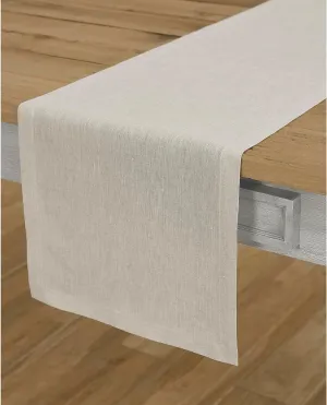 Solino Home Linen Table Runner 36 Inches - 100% Pure Linen Light Natural Table Runner 14 x 36 Inch Ideal for Dresser and Coffee Tables - Spring, Mothers Day, Summer - Athena
