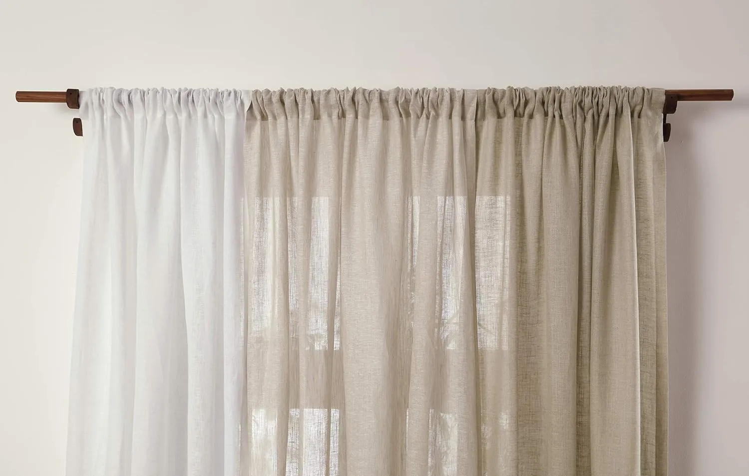 Solino Home White Linen Sheer Curtain 102 Inch - 100% Pure Linen European Flax Window Treatment Panel 52 x 102 Inch - Light Filtering Rod Pocket Curtain for Living Room, Bedroom