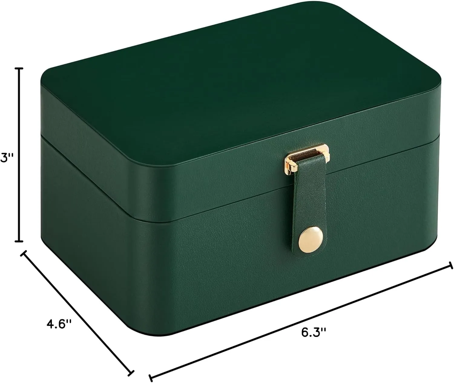 SONGMICS Jewelry Box, Travel Jewelry Case, 2-Layer Jewelry Holder Organizer, Portable Versatile Earring Storage, for Larger Accessories, Forest Green UJBC166C01