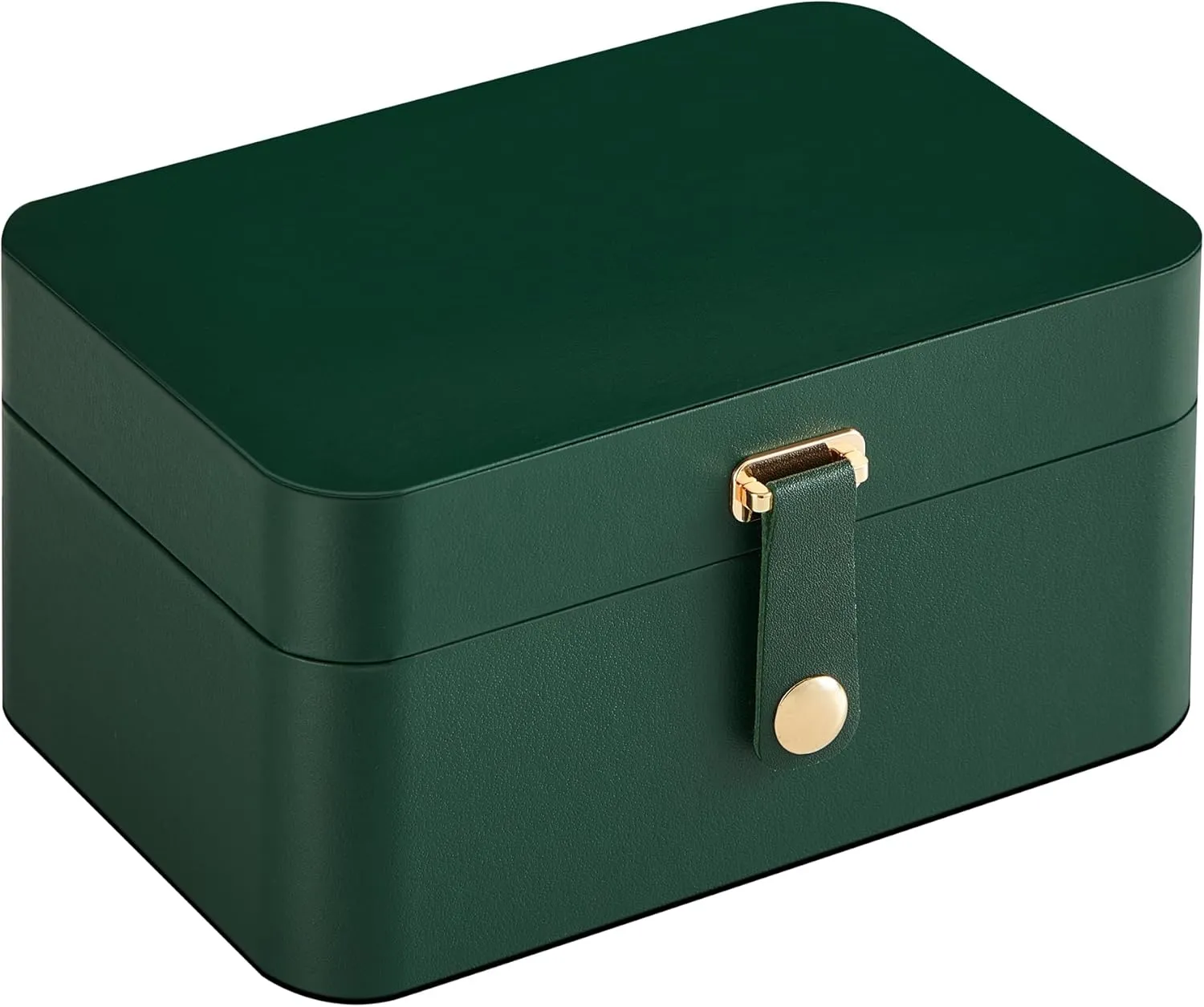 SONGMICS Jewelry Box, Travel Jewelry Case, 2-Layer Jewelry Holder Organizer, Portable Versatile Earring Storage, for Larger Accessories, Forest Green UJBC166C01