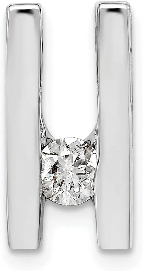 Sonia Jewels Real 14k White Gold VS 4.1mm Diamond Slide Pendant Charm (.27 cttw.)