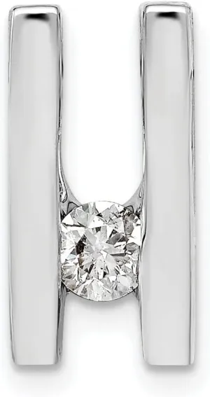 Sonia Jewels Real 14k White Gold VS 4.1mm Diamond Slide Pendant Charm (.27 cttw.)