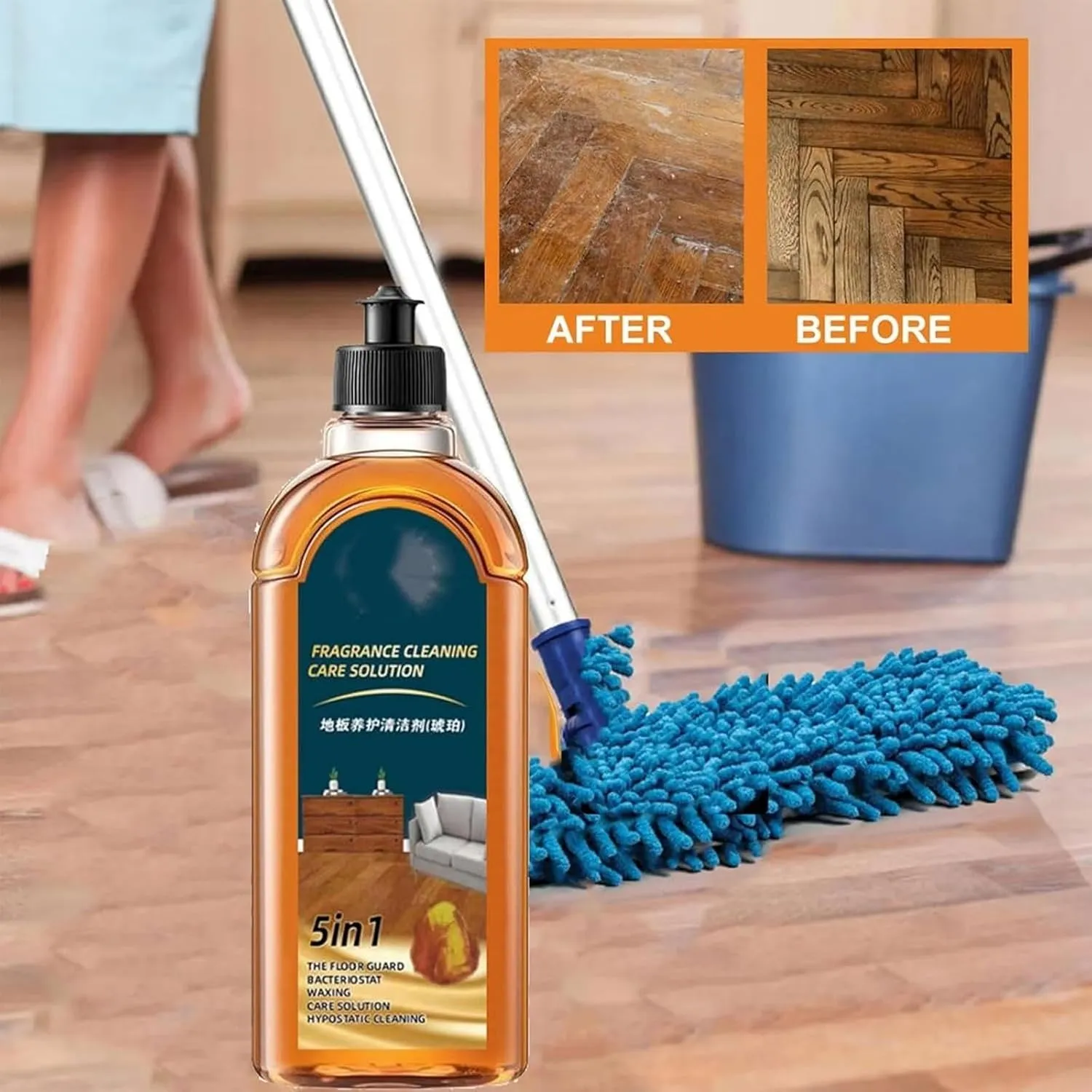 Spainho Floor Cleaner, Aucosh Floor Cleaner, 5 In 1 Hardwood Surface Cleaners, Dual-Action Stain Remover And Odor Eliminator, For Mopping Home, Bathroom, & Kitchen (1)