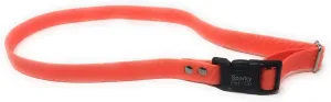 Sparky PetCo Compatible 1" Waterproof Biothane Bone Embossed Compatible with Petsafe Bark in- Underground Systems No Hole Strap Wraps Around The Receiver (NEON Orange)