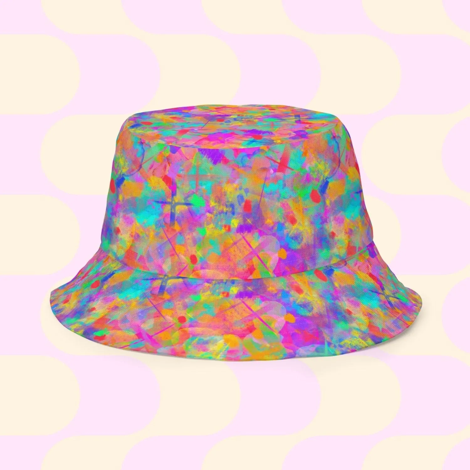 Splotches and Crosses Reversible Bucket Hat