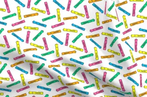 Spoonflower Fabric - Highlighter Multicolor School Pen Teacher Colorful Printed on Upholstery Velvet Fabric Fat Quarter - Upholstery Home Decor Bottomweight Apparel