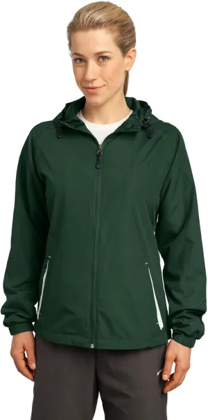 SPORT-TEK Women's Colorblock Hooded Raglan Jacket