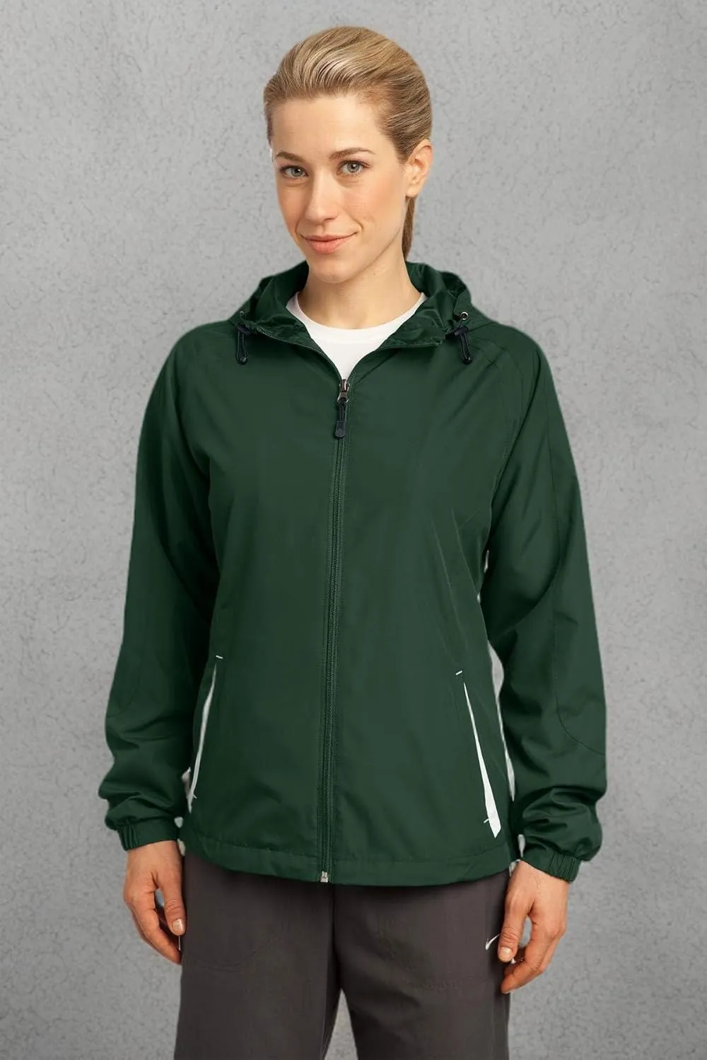 SPORT-TEK Women's Colorblock Hooded Raglan Jacket