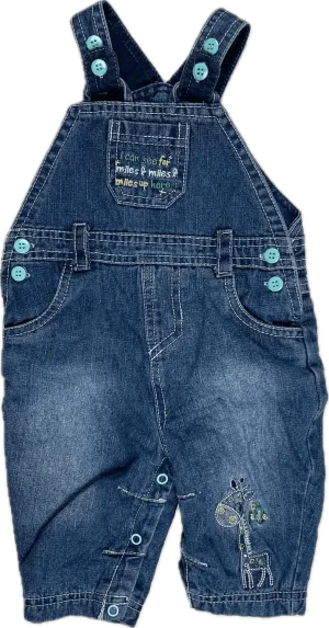 St Bernard Classic Bib & Brace Denim Overalls - Size 3/6M
