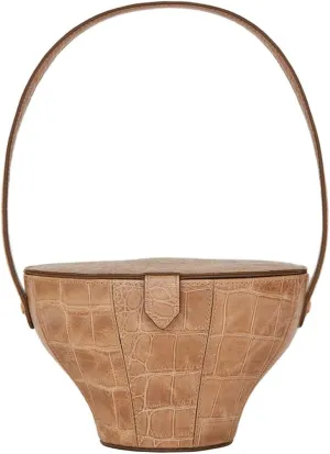 STAUD Alice Croc-Embossed Leather Bag