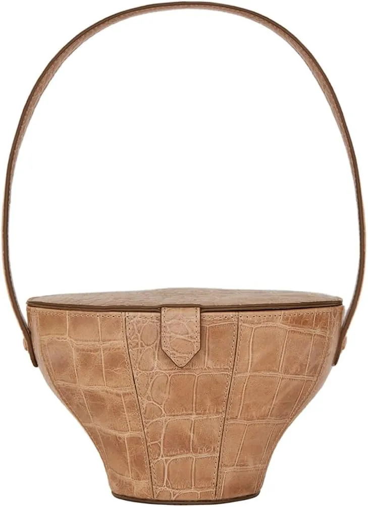 STAUD Alice Croc-Embossed Leather Bag